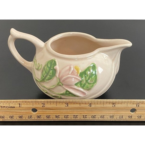 Hull Art Creamer Pink Magnolias Matt Finish H-21-3 3/4" USA Pink Pottery - Picture 7 of 8